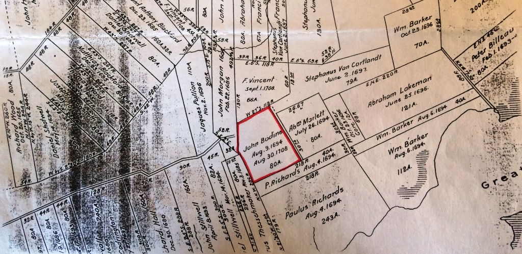 1694 Land Patent by John Bodine on Staten Island