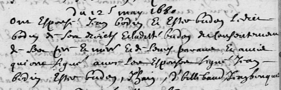 Marriage
Record of Jean Bodin and Esther Bridon