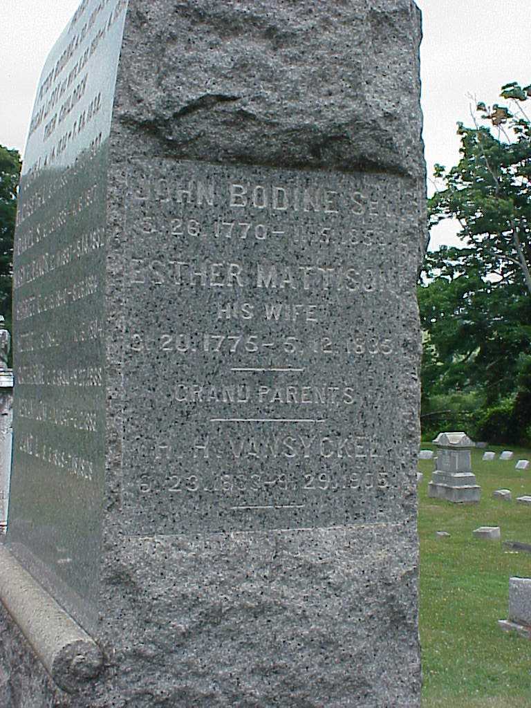 Right Side of Peter and Susan Bodine's Tombstone