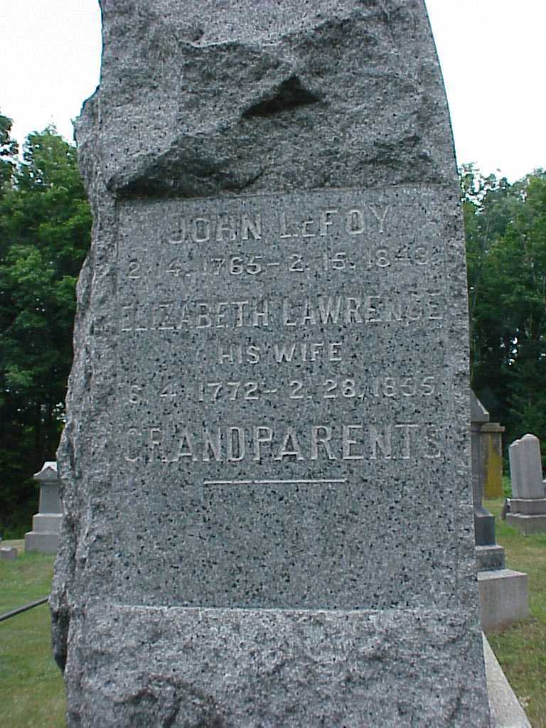 Left Side of Peter and Susan Bodine's Tombstone