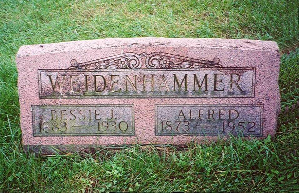 Grave of Alfred and Bessie J. Weidenhammer